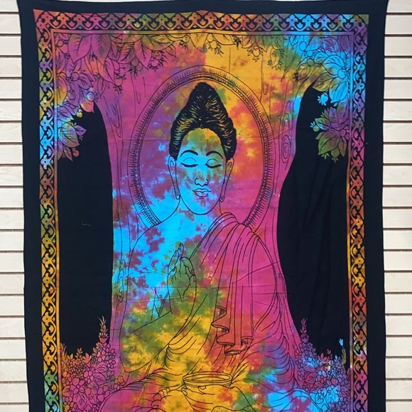Buddha Under Bodhi Tree Tapestry - Picture 2 of 3